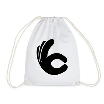 la main de trou Voir l'ok bon gant comic cartoon n - Sac de sport léger - blanc - Devant