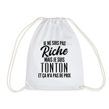 je ne suis pas riche mais je suis tonton - Sac de sport léger - blanc - Devant