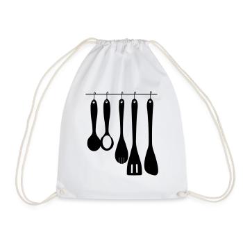 Kitchen tools - Drawstring Bag - white - Front