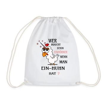 Einhuhn Huhn mit Einhorn - Turnbeutel - Weiß - Vorne