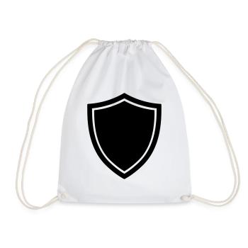 shield icon logo shape security - Drawstring Bag - white - Front