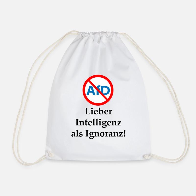Gegen AfD! Intelligenz statt Ignoranz - Turnbeutel - Weiß