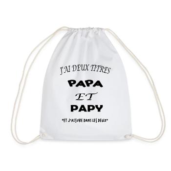 j'ai deux titres papa et papy - Sac de sport léger - blanc - Devant