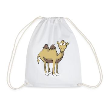 Camel - Drawstring Bag - white - Front
