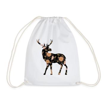 Deer - Drawstring Bag - white - Front