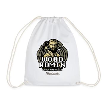 Wood Admin Lumberjack Sayings Design - Drawstring Bag - white - Front