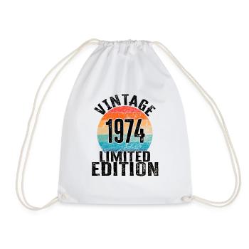 Year of birth 1974 Vintage Limited Edition Retro - Drawstring Bag - white - Front
