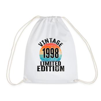 Year of birth 1998 Vintage Limited Edition Retro - Drawstring Bag - white - Front