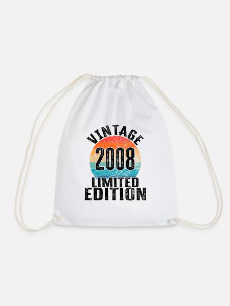 Geburtsjahr 2008 Vintage Limited Edition Retro - Turnbeutel - Weiß