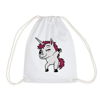 Party Einhorn Dabbing tanzen - Turnbeutel - Weiß - Vorne