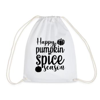9 happy pumpkin spice season - Drawstring Bag - white - Front