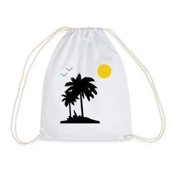 Palm trees - Drawstring Bag - white - Front