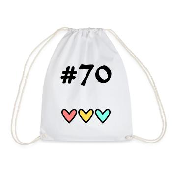 70 YEARS. 70TH ANNIVERSARY. BIRTHDAY 70 YEARS. 70 - Drawstring Bag - white - Front