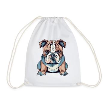 Französische Bulldogge - Turnbeutel - Weiß - Vorne