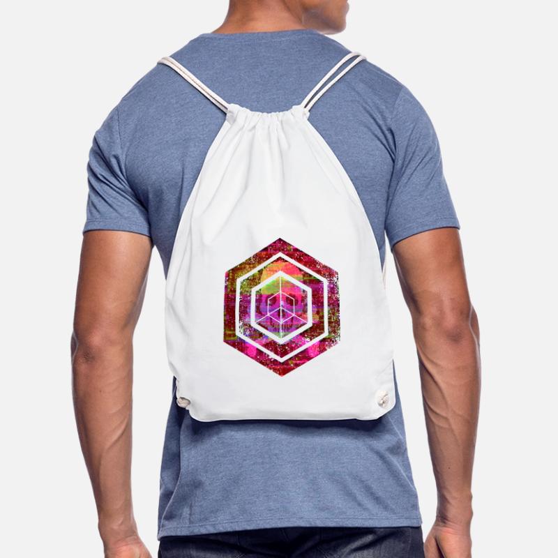 hexagon programming programmer coding geometric Drawstring Bag