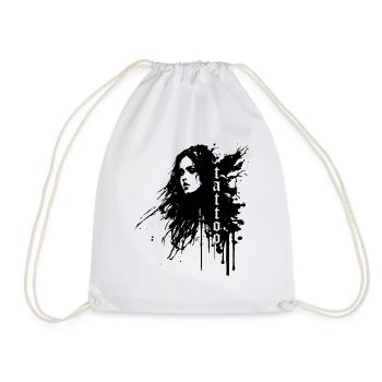 sexy ink splattered woman - Drawstring Bag - white - Front