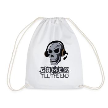 Crâne de gamer - Sac de sport léger - blanc - Devant
