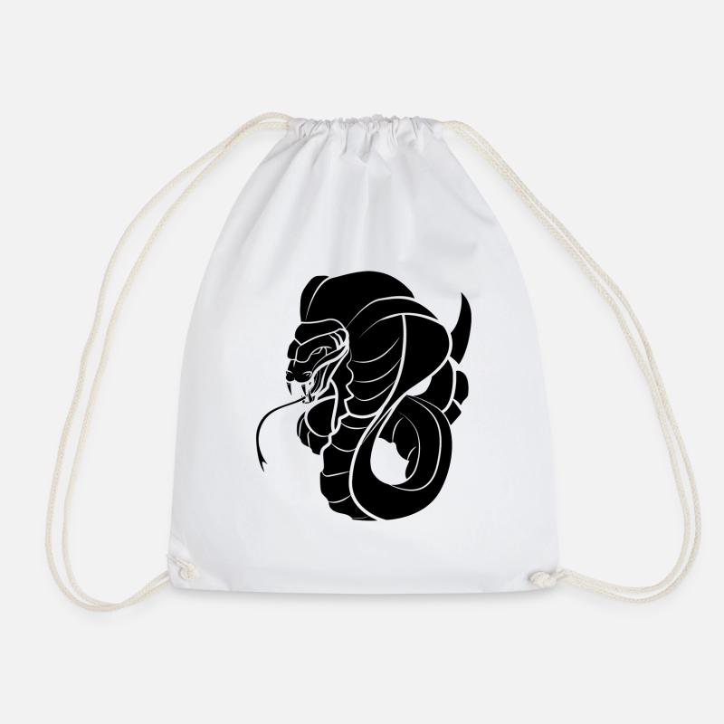 Tribal Snake - Drawstring Bag - white