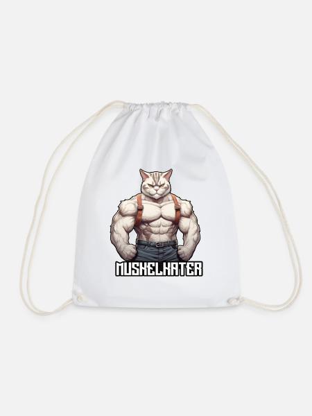 Muskelkater - Fitness - Geschenkidee - Turnbeutel - Weiß