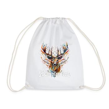 Südtiroler Bua mit Hirsch Südtirol Tracht - Turnbeutel - Weiß - Vorne