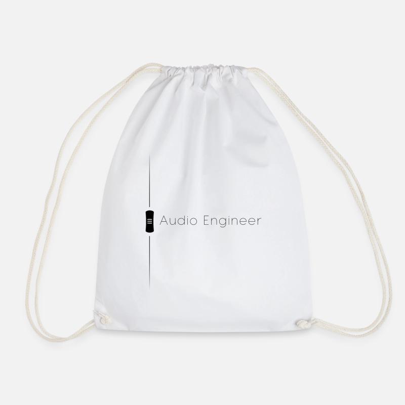 Audio Engineer Fader Black - Drawstring Bag - white