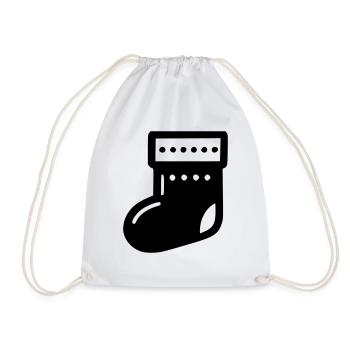 Icône de chaussette de Noël - Sac de sport léger - blanc - Devant
