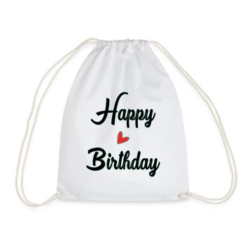 ALLES GUTE ZUM GEBURTSTAG. ALLES GUTE ZUM GEBURTSTAG. JAHRESTAG. - Turnbeutel - Weiß - Vorne