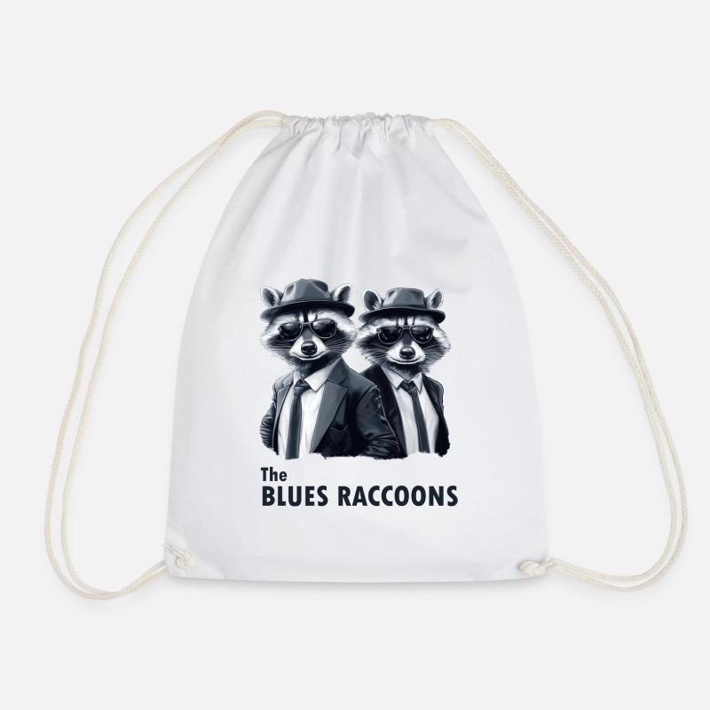 The Blues Raccoons 3 - Drawstring Bag - white