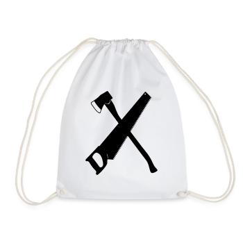 Axe and saw - Drawstring Bag - white - Front