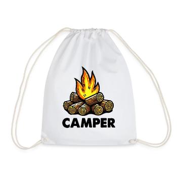 lagerfeuer camper - Turnbeutel - Weiß - Vorne