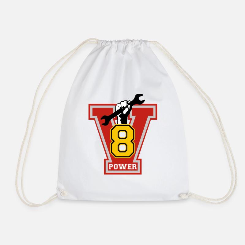 v8 power - Turnbeutel - Weiß