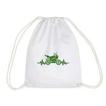 Heartbeat Motorrad - Maschine Motorsport Freiheit - Turnbeutel - Weiß - Vorne