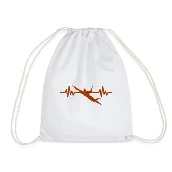 Heartbeat Swimmer - Diver Water Sports Athlete - Drawstring Bag - white - Front
