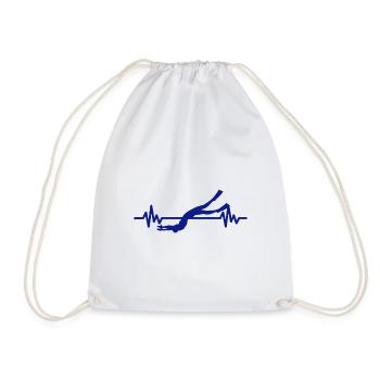 Heartbeat Swimmer - Diver Water Sports Athlete - Drawstring Bag - white - Front