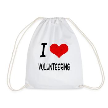 I Love Hobby Present bday VOLUNTEERING - Turnbeutel - Weiß - Vorne