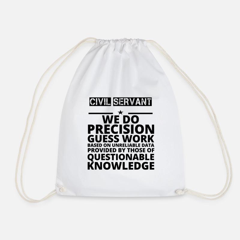 gift problem precision job CIVIL SERVANT - Drawstring Bag - white