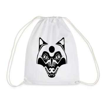 wolf - maske mond - Turnbeutel - Weiß - Vorne