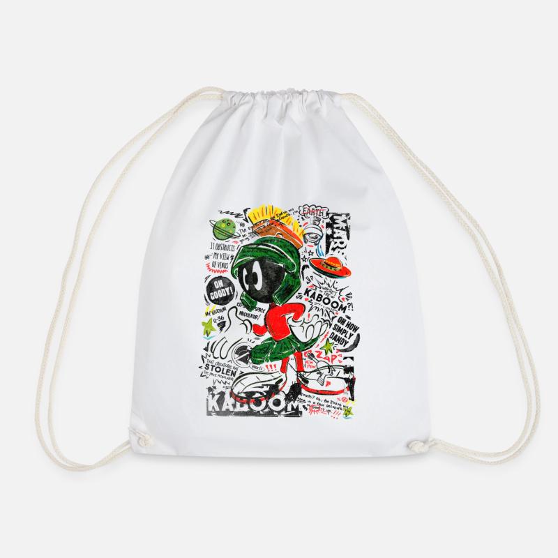 Looney Tunes Marvin The Martian - Drawstring Bag - white