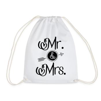Mr. and Mrs. - Turnbeutel - Weiß - Vorne