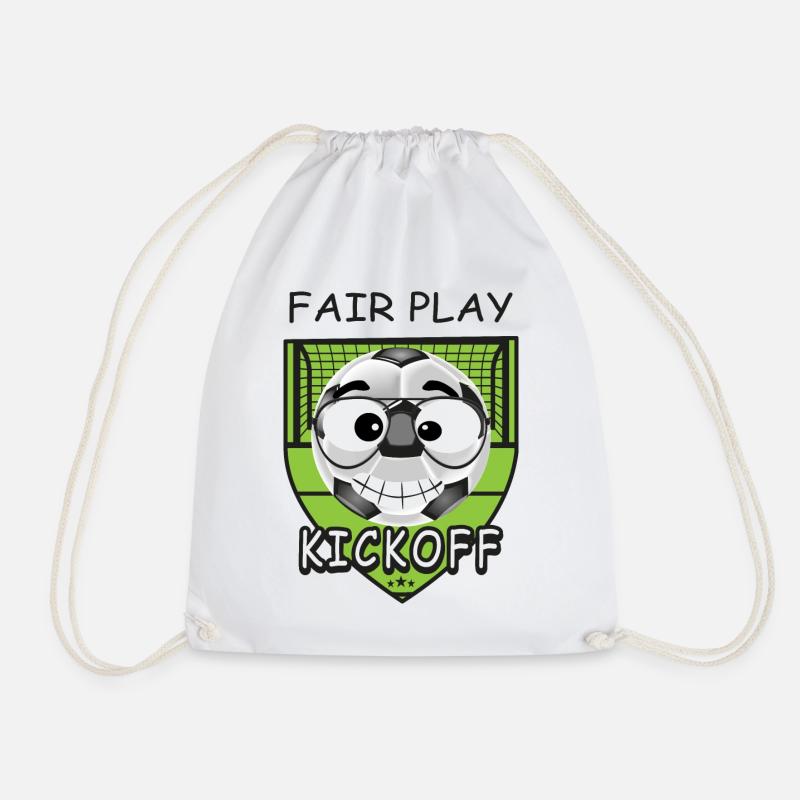 Funny football face - Drawstring Bag - white