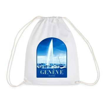 Geneva JetdEau Harbour Motif - Drawstring Bag - white - Front