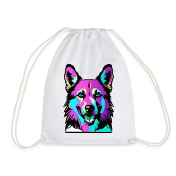Happy dogs Happy dogs. German Shepherd - Drawstring Bag - white - Front