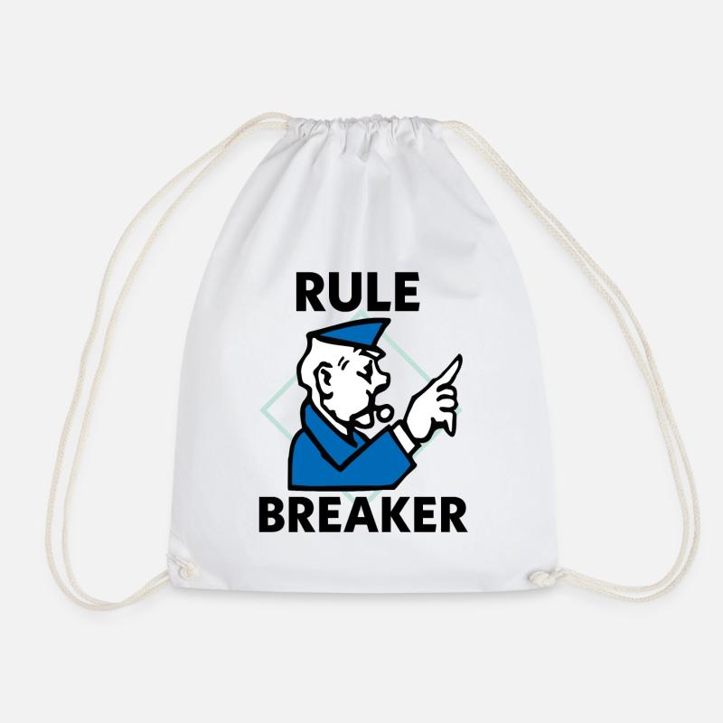 Monopoly Rule Breaker With Policeman - Drawstring Bag - white