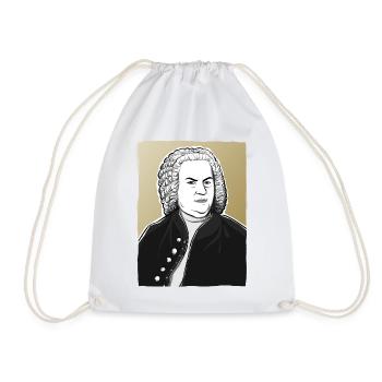 Johann Sebastian Bach in schwarz weiß und gold - Turnbeutel - Weiß - Vorne
