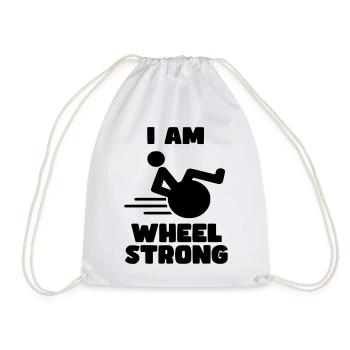 I'm wheel strong. For strong wheelchair users * - Drawstring Bag - white - Front