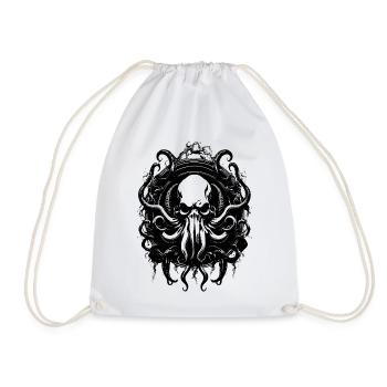 Octopus, Sea, Deep Sea, Mystical Monster - Drawstring Bag - white - Front