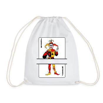 Playing Card Joker banner - Drawstring Bag - white - Front