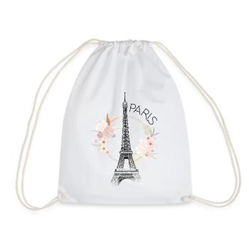 Paris Tour Eiffel France Floral Line Art - Sac de sport léger - blanc - Devant