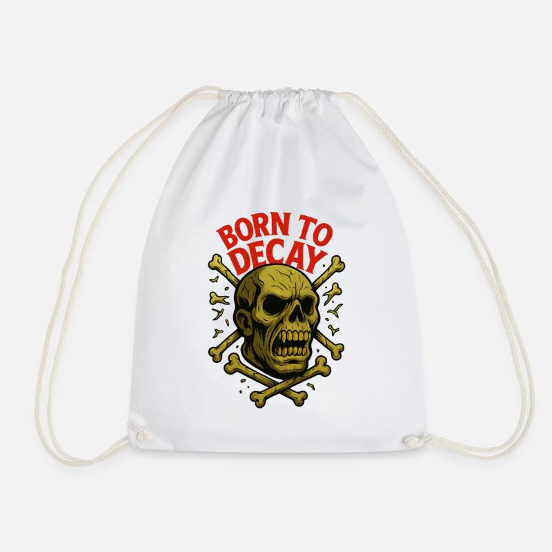 Born to Decay - Drawstring Bag - white