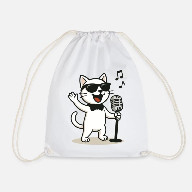 Rock'n'Roll Kitty - Turnbeutel - Weiß